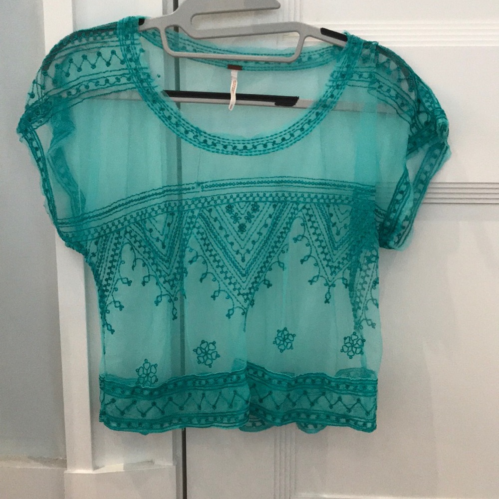 See-through green top